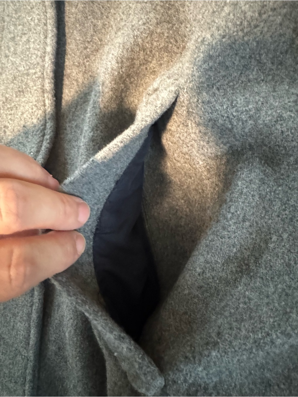 Women’s Gray Wool Blend Driving Coat - Picture 8 of 13